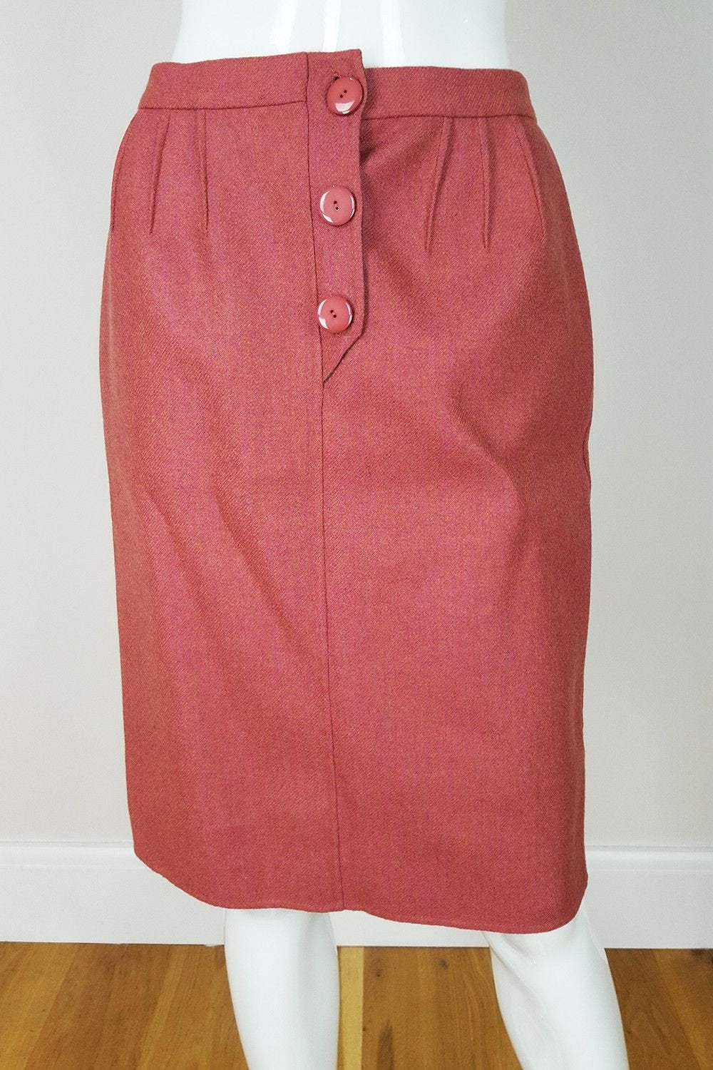 ANDRE LAUG Vintage Wool Cashmere Angora Mix Pencil Skirt (S)-Andre Laug-The Freperie