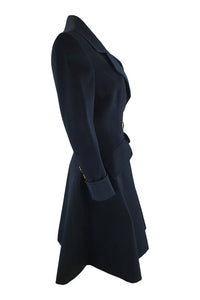 ANDREA ODICINI Vintage 1980s Black Wool Princess Coat (IT 40)-Andrea Odicini-The Freperie