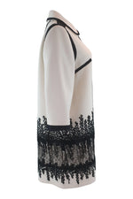 Load image into Gallery viewer, ANDREW GN Ivory Virgin Wool Lace Detailed Coat (42)-Andrew GN-The Freperie
