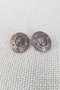 ANTIOCH 925 Sterling Silver Hammered Earrings-Antioch-The Freperie