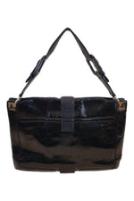 Load image into Gallery viewer, ANYA HINDMARCH Black Patent Leather Envelop Handbag (M)-Anya Hindmarch-The Freperie
