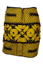 Load image into Gallery viewer, ARMANDO MAFUD Yellow Silk Cotton Blend Mini Tube Skirt (S)-Armando Mafud-The Freperie
