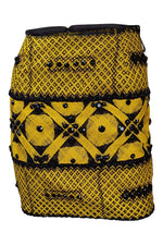 Load image into Gallery viewer, ARMANDO MAFUD Yellow Silk Cotton Blend Mini Tube Skirt (S)-Armando Mafud-The Freperie
