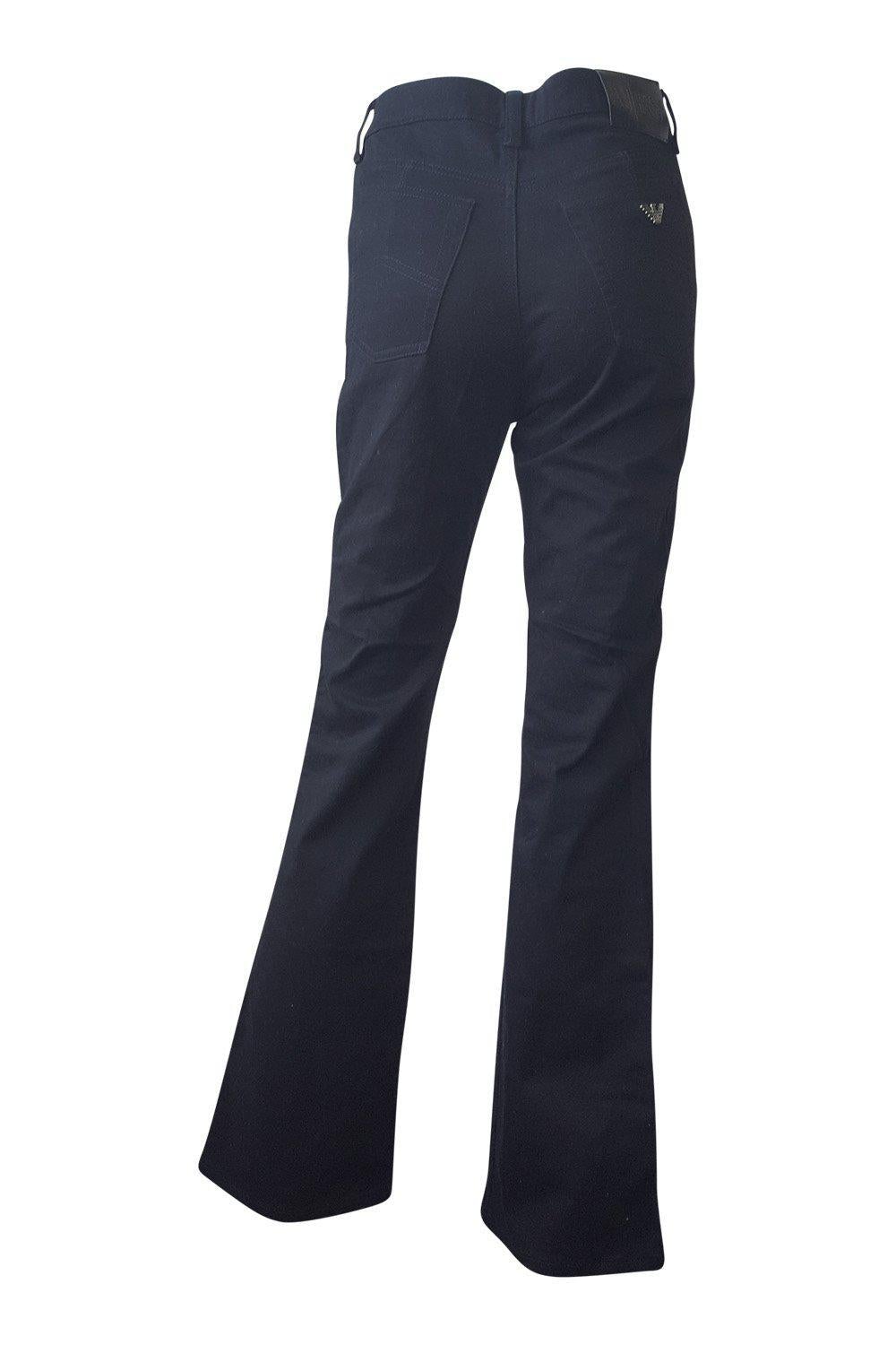 ARMANI AX Armani Exchange Black Mid Rise Cotton Boot Cut Jeans (W27 L32)-Armani-The Freperie