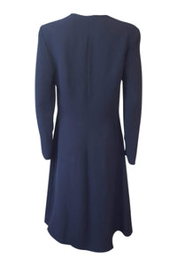 ARMANI Silk Blend Navy Blue Long Coat (IT 42)-Armani-The Freperie