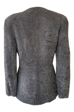 Load image into Gallery viewer, ARMANI Grey Floral Flocked Jacket (UK 8)-Armani-The Freperie
