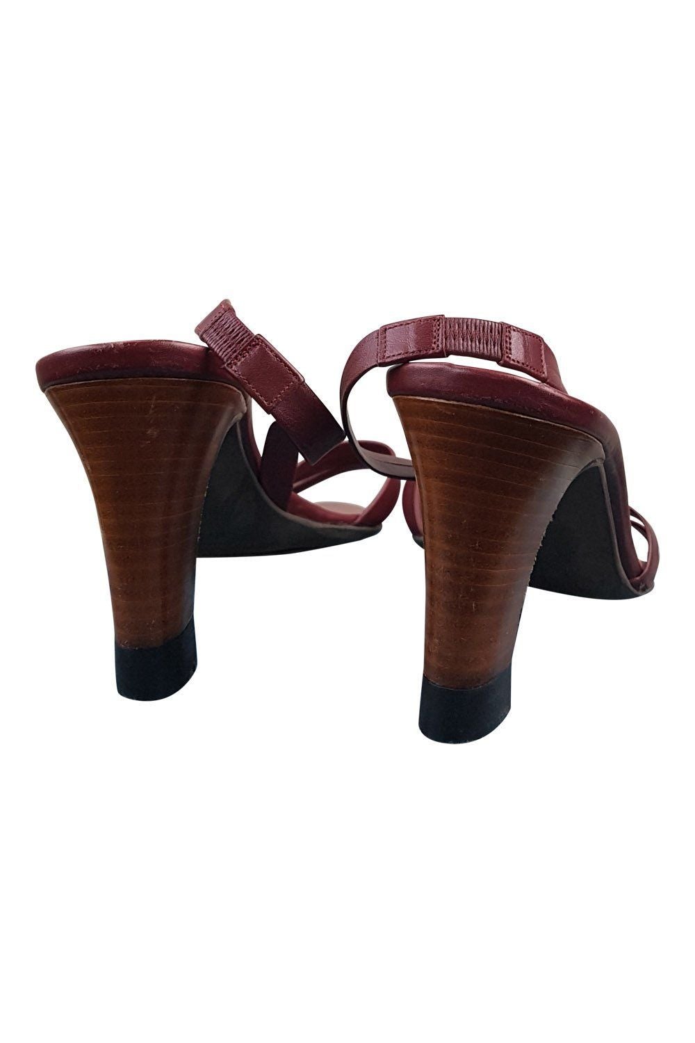 ARMANI Vintage Red Sling Back Block Heels (38.5)-Armani-The Freperie