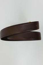 Load image into Gallery viewer, ARTBAG Brown Leather Textured Belt Gold Tone Buckle 103cm-Artbag-The Freperie
