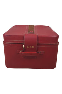 ASPREY Vintage Red Leather & Pony Hair Beauty Trunk (M)-Asprey-The Freperie