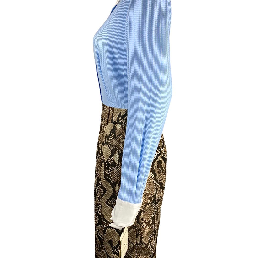 Altuzarra for Target Pinstripe Python Snakeskin Shirt Dress UK 12 | US 8-The Freperie