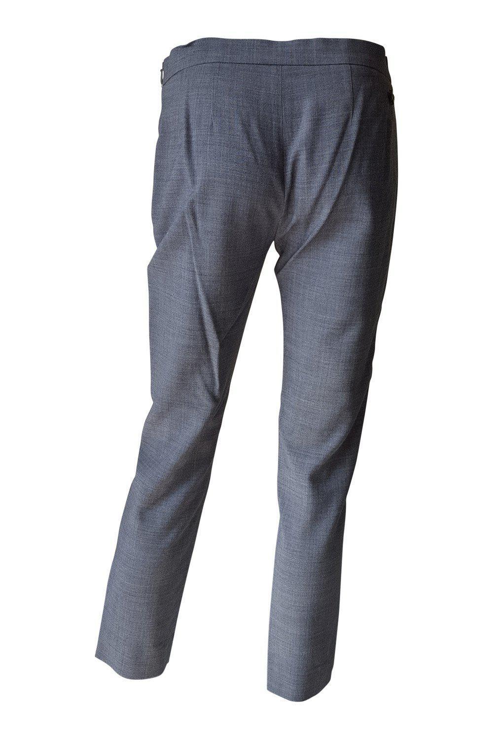 BALLANTYNE Grey Wool Blend Cropped Trousers (UK 8)-Ballantyne-The Freperie