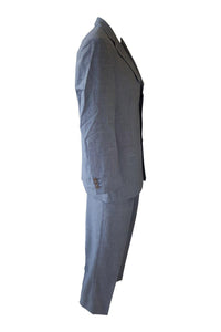 BALMAIN Men's Grey Wool Suit (40")-Balmain-The Freperie