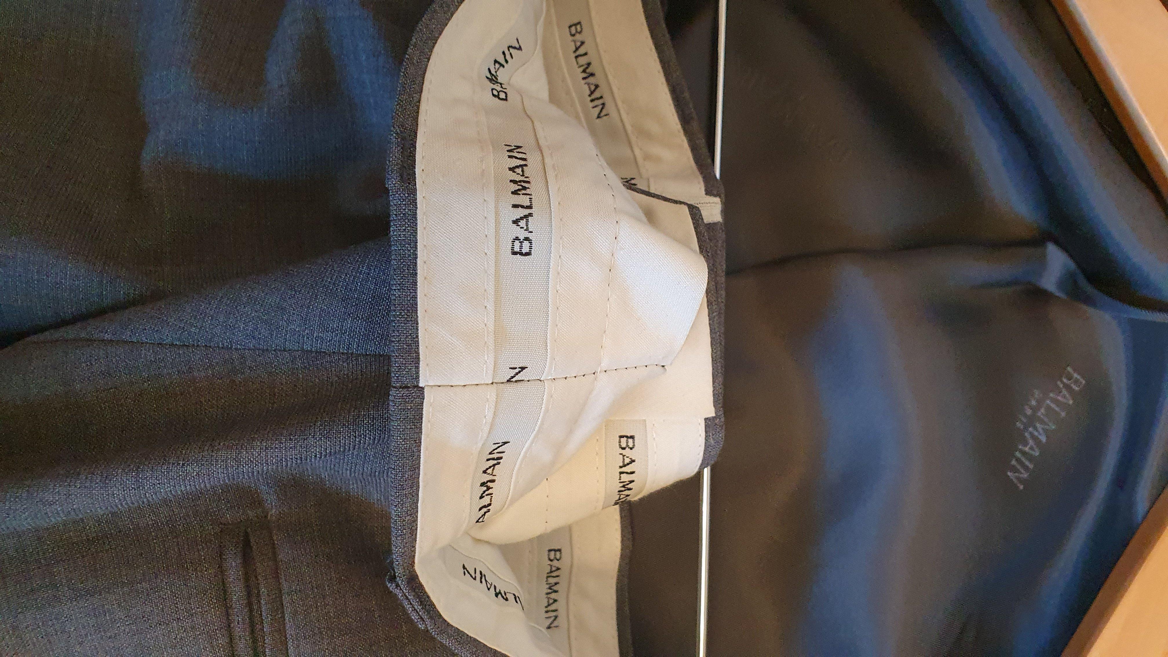 BALMAIN Vintage Men's Single Breasted Grey Suit (40")-The Freperie