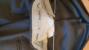 BALMAIN Vintage Men's Single Breasted Grey Suit (40")-The Freperie