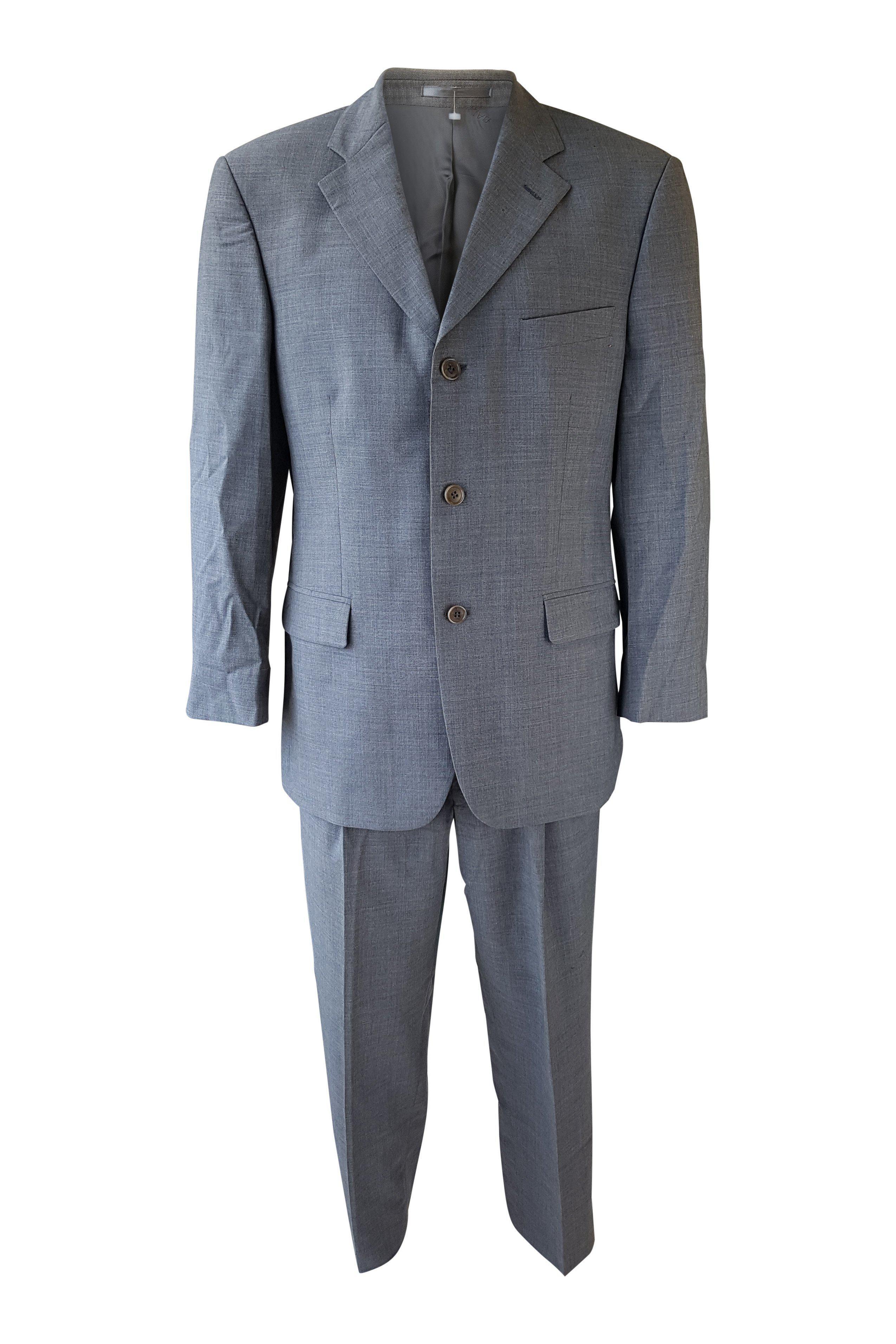 BALMAIN Men's Grey Wool Suit (40")-Balmain-The Freperie