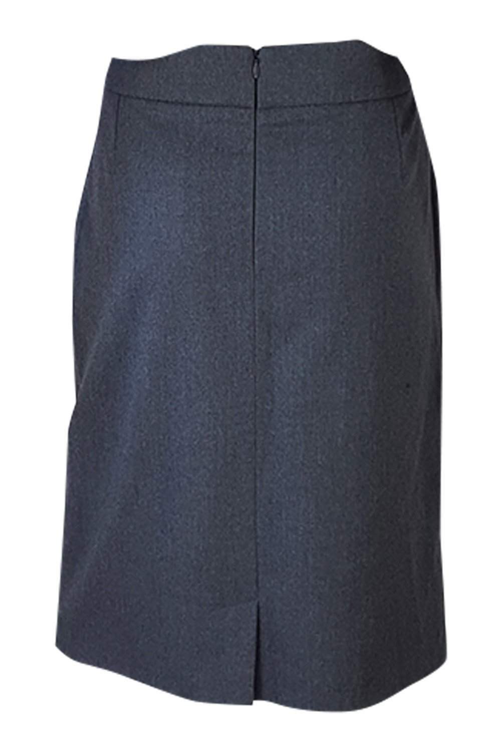 BAMFORD Grey Wool Knee Length Mini Skirt (42)-Bamford-The Freperie