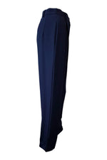 Load image into Gallery viewer, BARATTA Blue 100% Silk Italian Made High Waist Trousers (44)-Baratta-The Freperie
