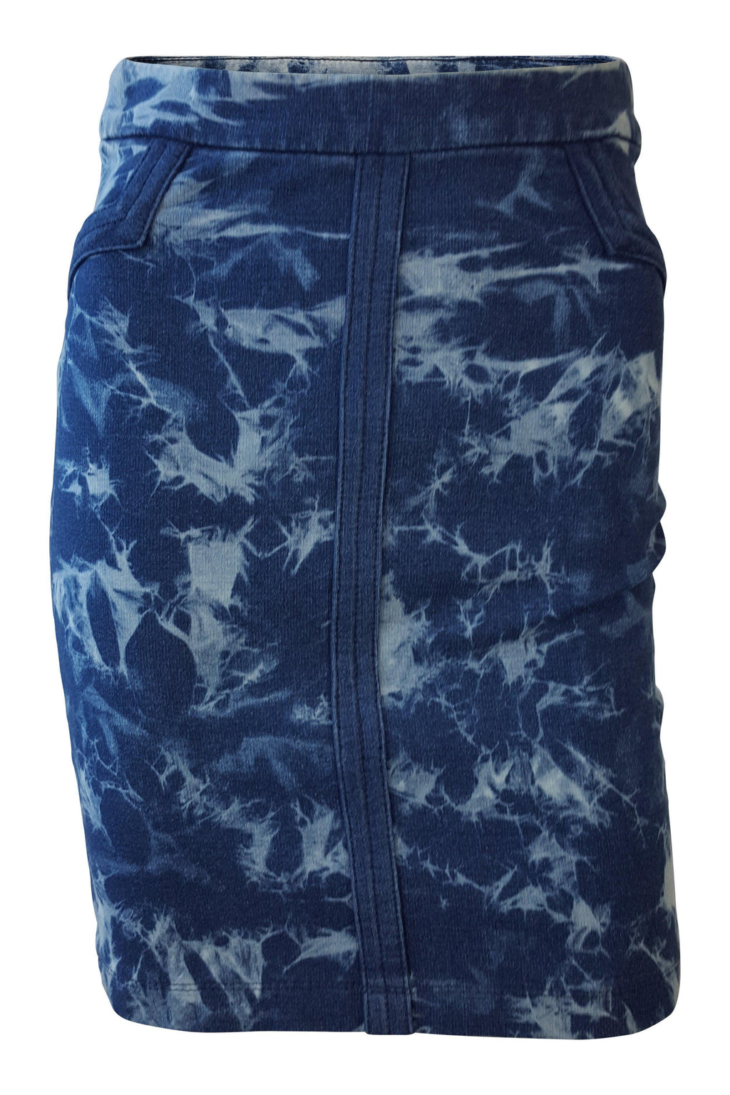 BCBG MAXAZRIA Blue Acid Wash Denim Skirt (XS)-BCBG Max Azria-The Freperie