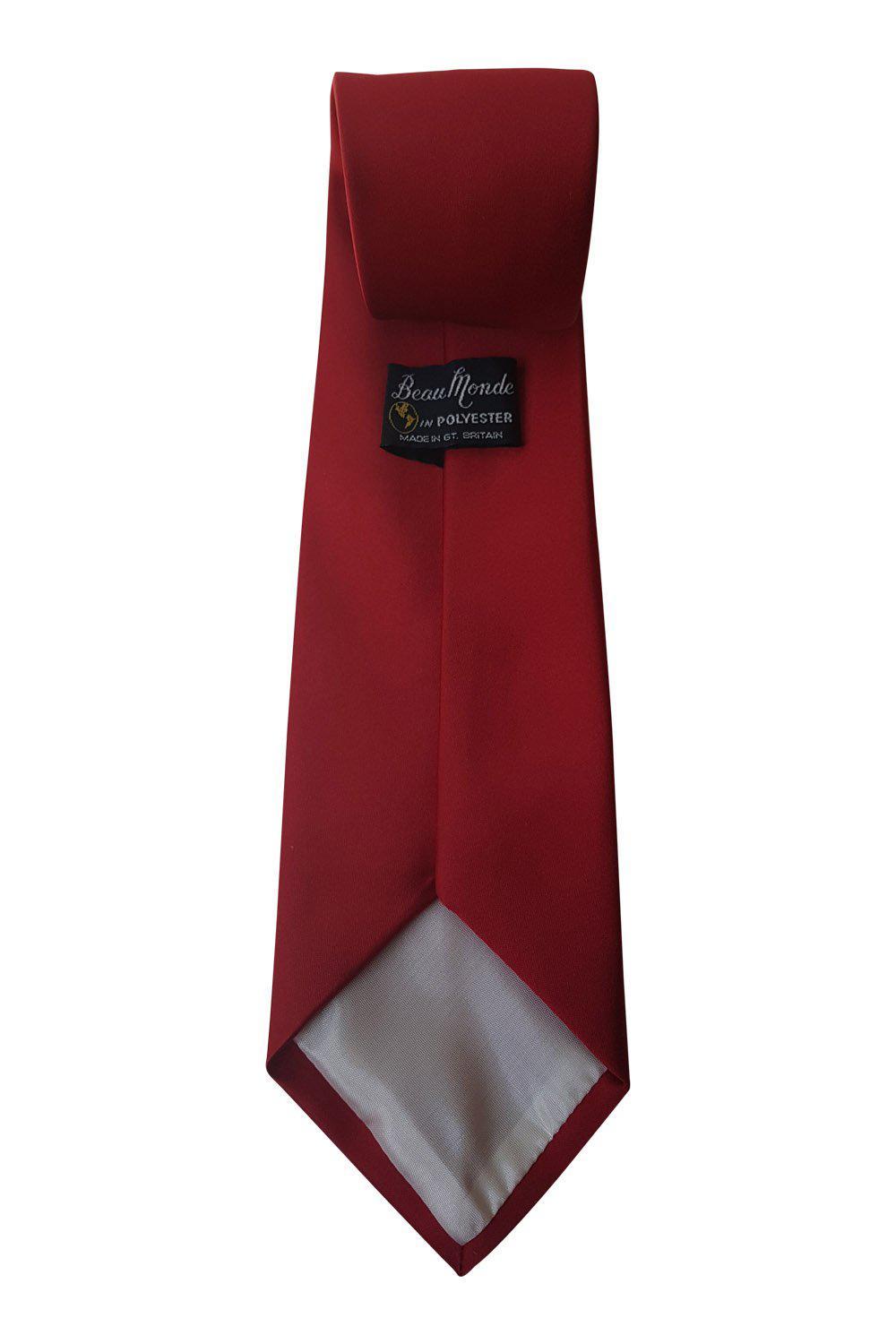BEAU MONDE Red Polyester Classic Tie (57.5")-Beau Monde-The Freperie