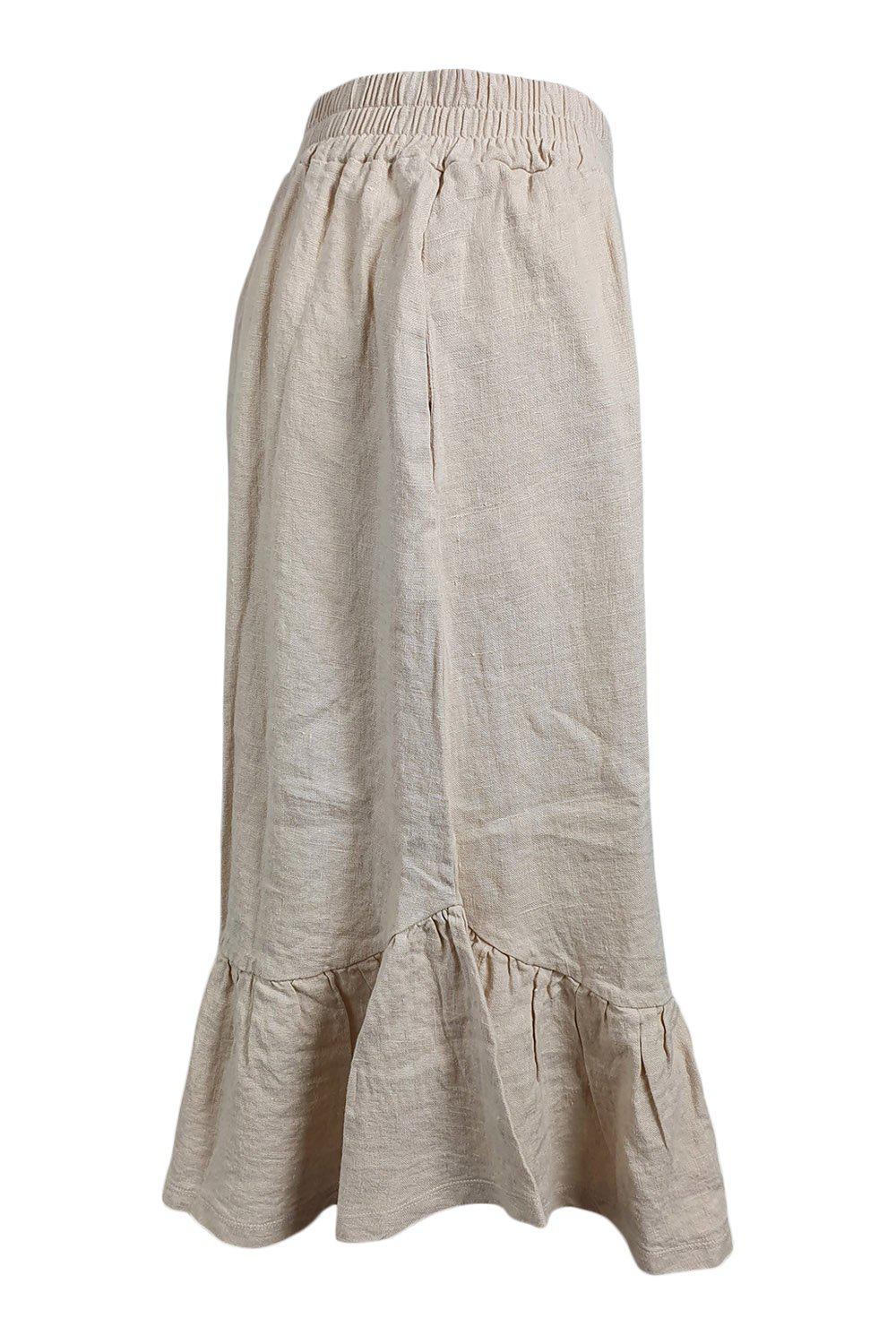 BEAUMONT ORGANIC Rose Bone Peplum Hem Mini Skirt (S)-The Freperie