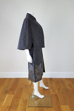 Load image into Gallery viewer, BEHNAZ SARAFPOUR Wool Cape and Skirt Set (UK 10)-Behnaz Sarafpour-The Freperie

