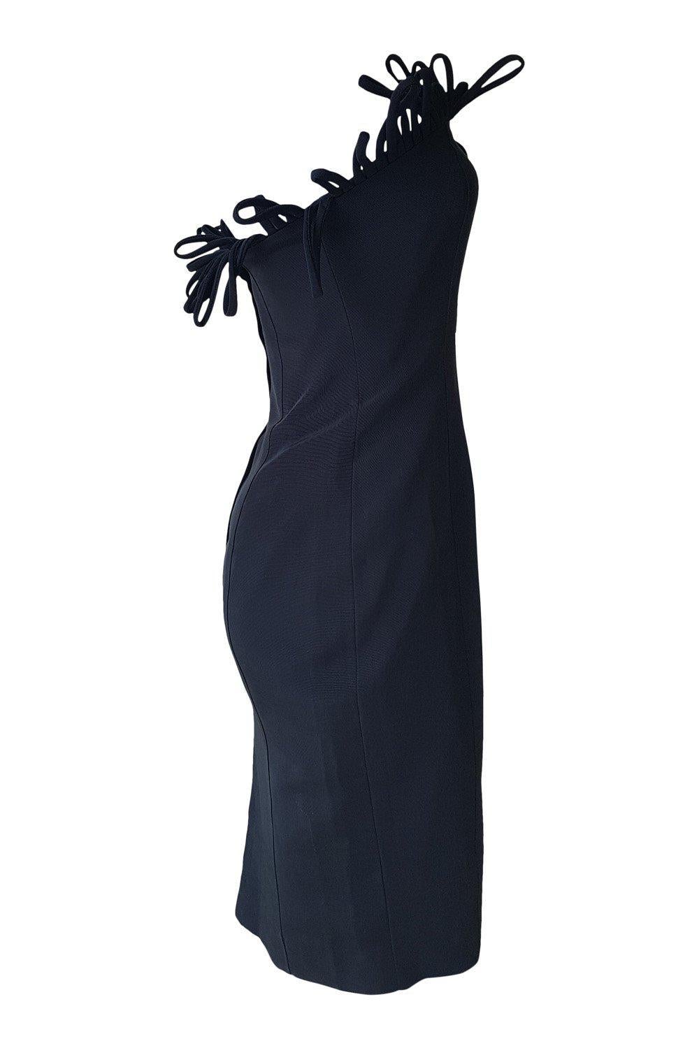 BEN DI LISI Benedetto Black Fitted Bandeau Dress (UK 10)-Ben Di Lisi-The Freperie