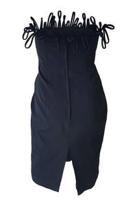 BEN DI LISI Benedetto Black Fitted Bandeau Dress (UK 10)-Ben Di Lisi-The Freperie