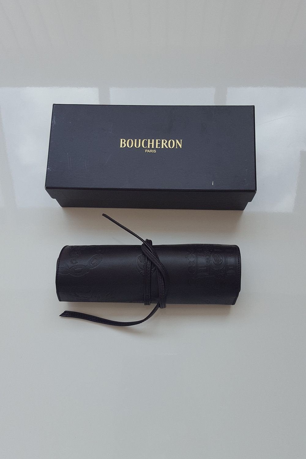 BOUCHERON Engraved Leather Jewellery Roll-Boucheron-The Freperie
