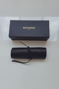 BOUCHERON Engraved Leather Jewellery Roll-Boucheron-The Freperie