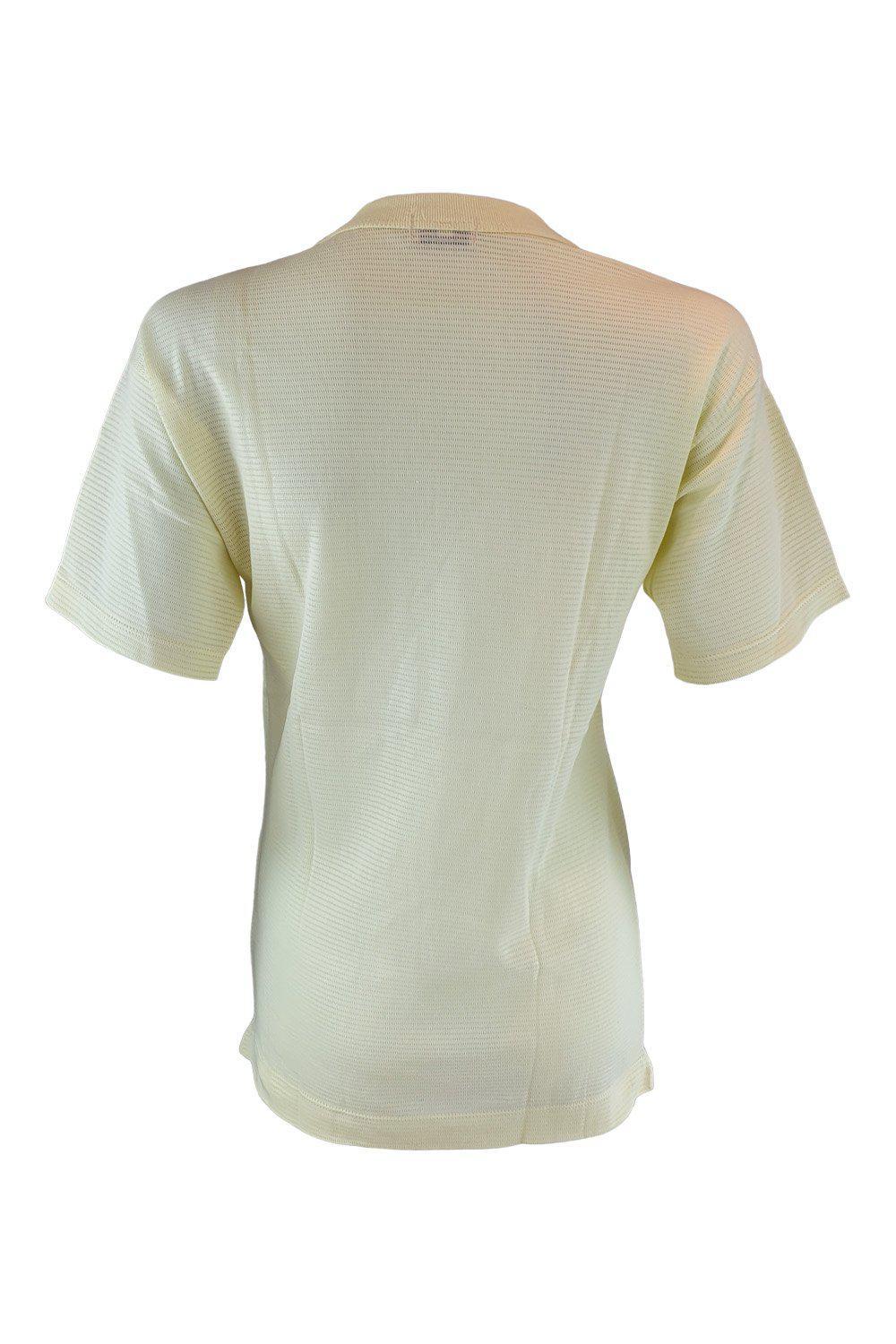 BROWNS Vintage Yellow Short Sleeved Cotton Tee Shirt Top (S)-Browns-The Freperie