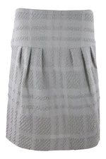 Load image into Gallery viewer, BURBERRY 100% Wool Self Checked Grey Skirt (M)-Burberry-The Freperie
