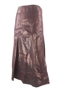 BURBERRY Iridescent Brown Box Pleat Mini Skirt (M)-Burberry-The Freperie