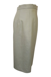 BURBERRY Wool and Silk Green Pencil Skirt (UK 8)-Burberry-The Freperie