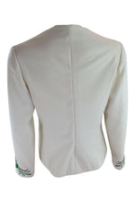 Load image into Gallery viewer, CAROLINE CHARLES Linen Floral Embroidered Patch Pocket Jacket (M)-The Freperie
