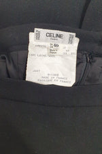 Load image into Gallery viewer, CELINE Vintage Black 100% Wool Mid Length Pencil Skirt (FR 40)-The Freperie

