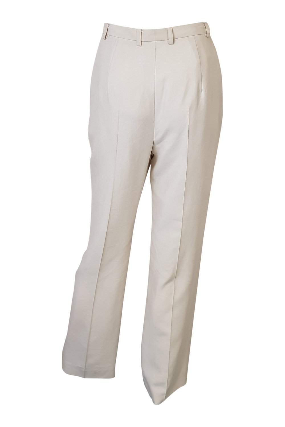 CERRUTI 1881 Cream Silk and Shell Tuxedo Style Trousers (44)-Cerruti-The Freperie