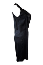 Load image into Gallery viewer, CHARLES JOURDAN Vintage Black Sleeveless Silk Wrap Dress (UK 14)-Charles Jourdan-The Freperie
