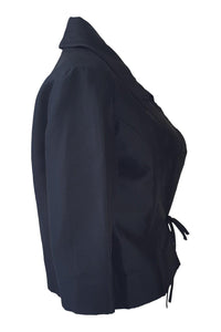 CHAVEL Couture Mayfair London Black Vintage Tie Front Jacket (40)-Chavel-The Freperie