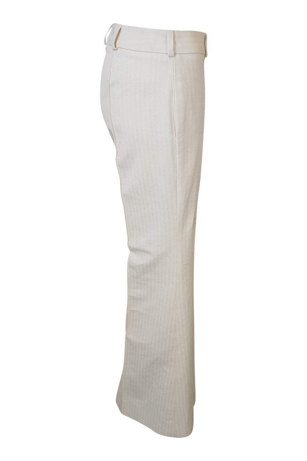 CHLOE Cotton Pin Stripe Bootleg Trousers (T 36)-Chloé-The Freperie