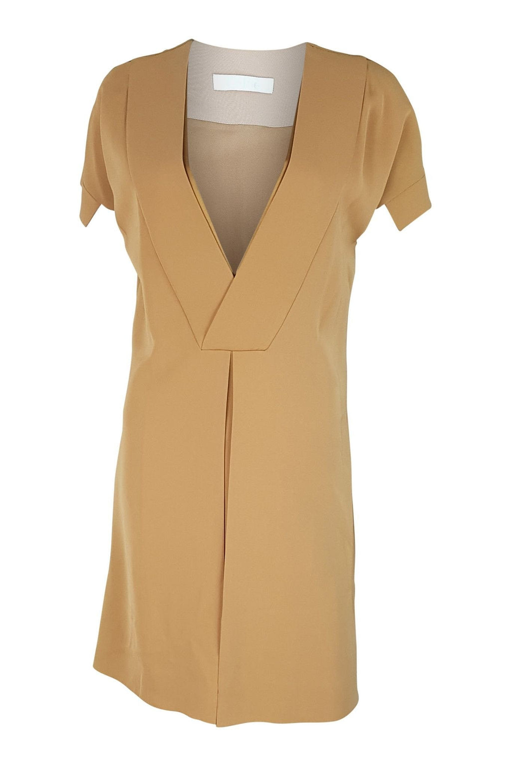 CHLOE Deep V Front Silk Shift Dress (10)-Chloé-The Freperie