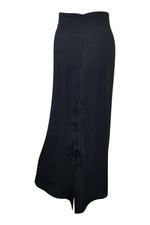 Load image into Gallery viewer, CLAUDE Montana Black Maxi Skirt Asymmetric Hem (UK 6)-Claude Montana-The Freperie
