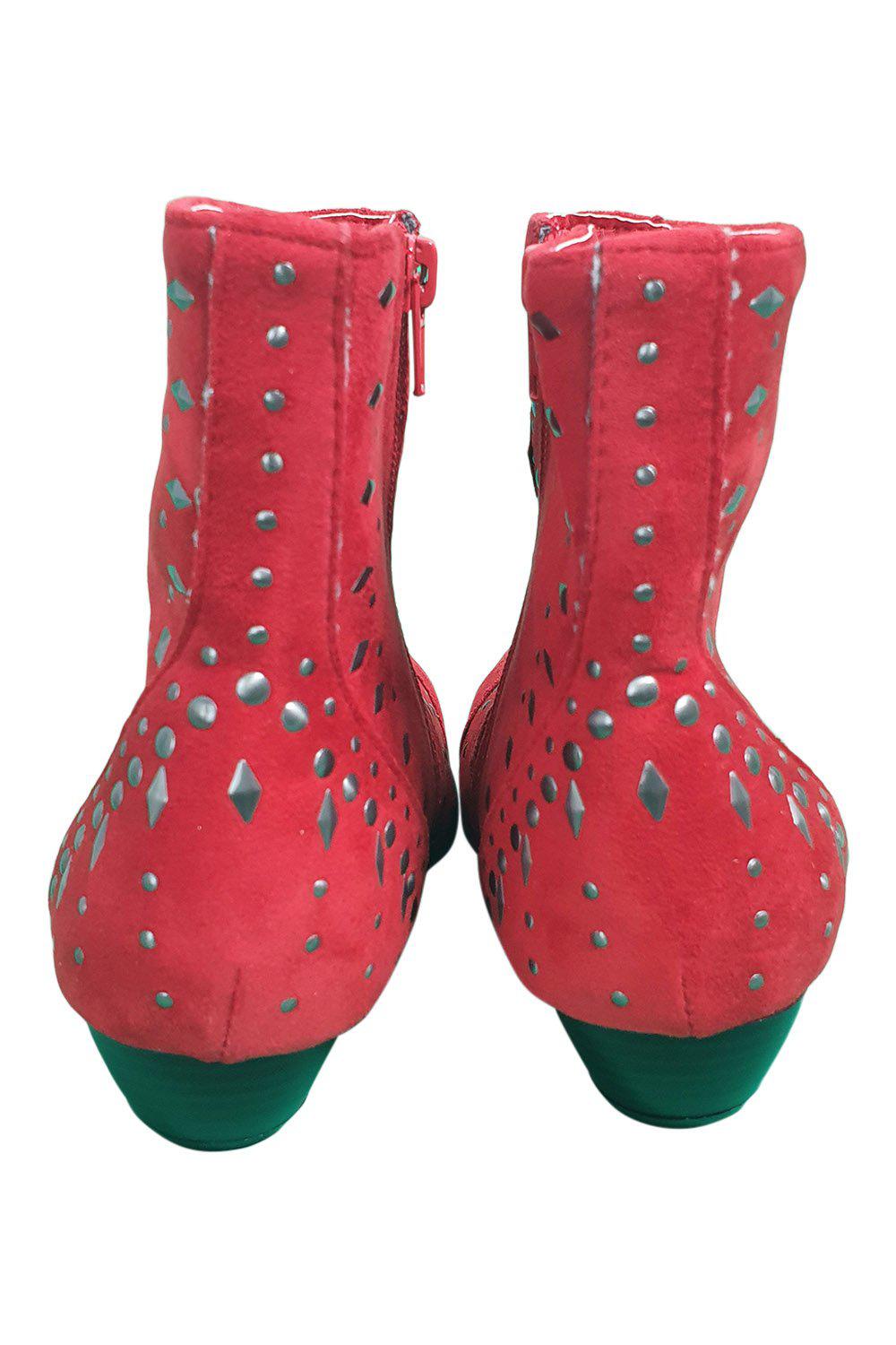 COCONUTS by Matisse Red Suede Studded Ankle Boots (US 6 | UK 3)-Matisse-The Freperie