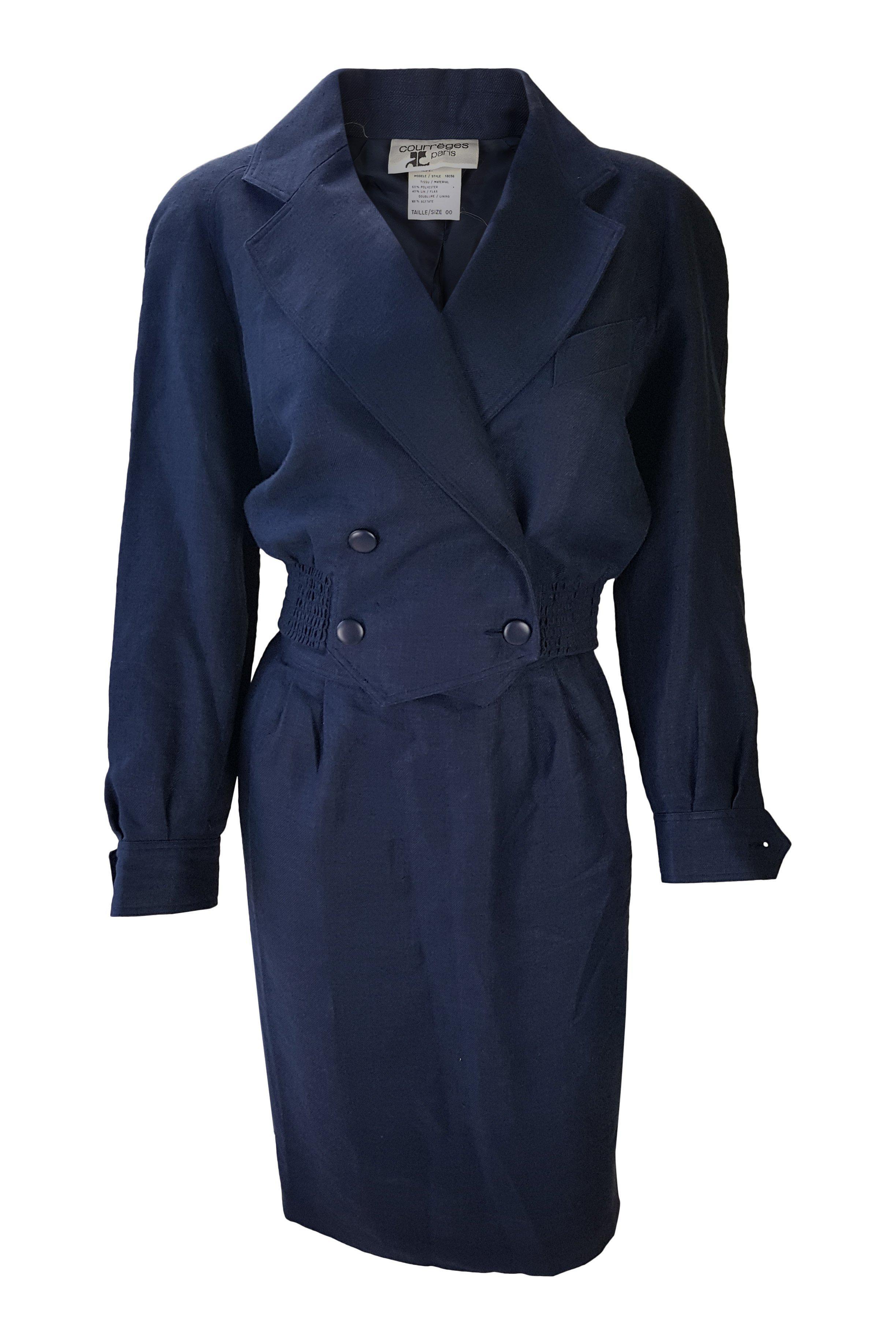 COURREGES Vintage Ladies Two Piece Skirt Suit (US 00)-Courrèges-The Freperie