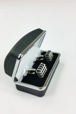 Load image into Gallery viewer, CUFF DADDY Silver and Grey Hash Cufflinks-Cuff Daddy-The Freperie
