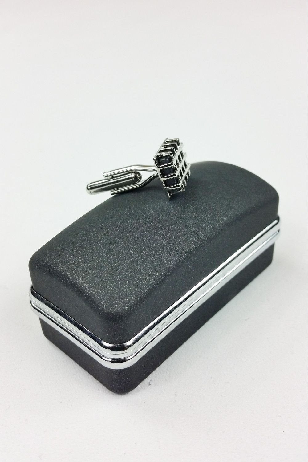 CUFF DADDY Silver and Grey Hash Cufflinks-Cuff Daddy-The Freperie