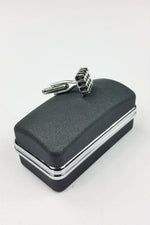 Load image into Gallery viewer, CUFF DADDY Silver and Grey Hash Cufflinks-Cuff Daddy-The Freperie

