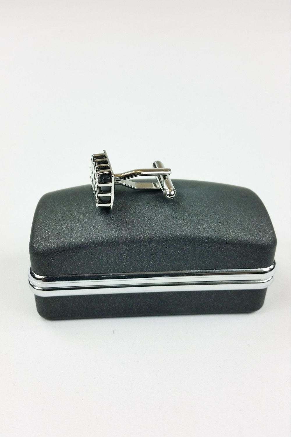 CUFF DADDY Silver and Grey Hash Cufflinks-Cuff Daddy-The Freperie