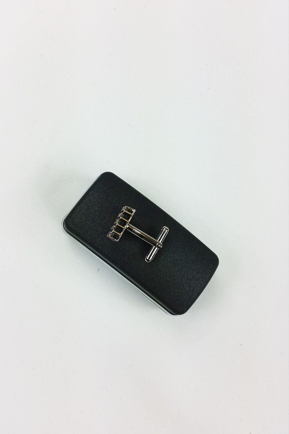 CUFF DADDY Silver and Grey Hash Cufflinks-Cuff Daddy-The Freperie