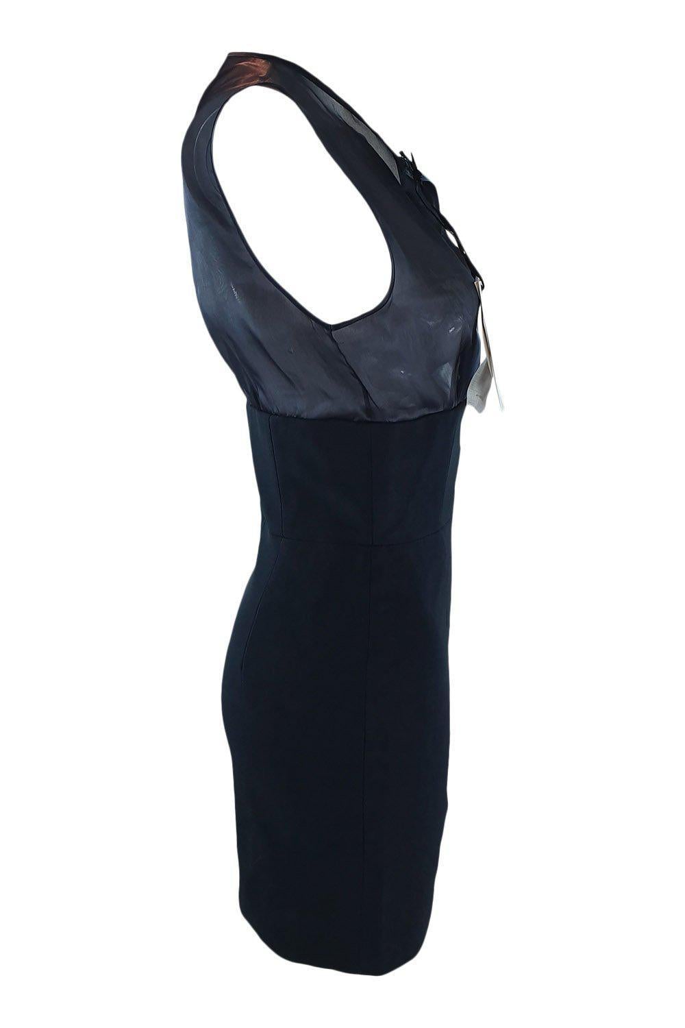 DANIELE CARLOTTA Black Silk Semi Sheer Micro Mini Dress (IT 40)-Daniele Carlotta-The Freperie