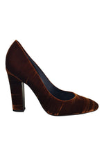 Load image into Gallery viewer, DEIMILLE Velvet Bronze Almond Toe High Heel Pumps (41)-The Freperie
